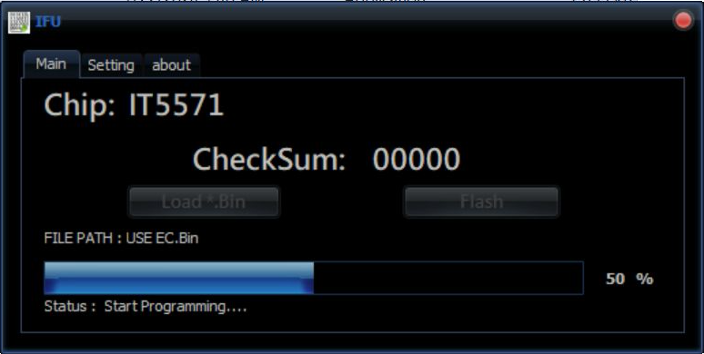 IFU showing EC programming at 50 percent